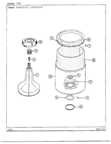 Tub Diagram and Parts List for 6751  Norge Washer