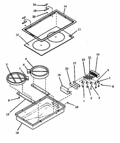 Cooktop (cc12hre/p1172301) (cc12hrw/p1172302) Diagram and Parts List for CC1W-P1155202  Amana Range