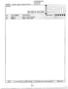 Fresh Food Compartment Page 3 Diagram and Parts List for 23822-7A  Admiral Refrigerator