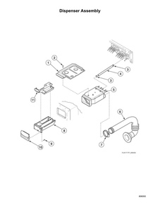 Dispenser Assembly Diagram and Parts List for ATGE9ASP115TW01  Speed Queen Washer Dryer Combo