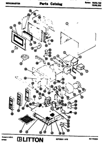 Replacement Parts Diagram and Parts List for 70 45102 Amana Microwave