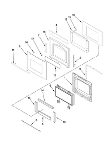 Upper Oven Door Parts Diagram and Parts List for JJW8627DDS29  Jenn-Air Wall Oven