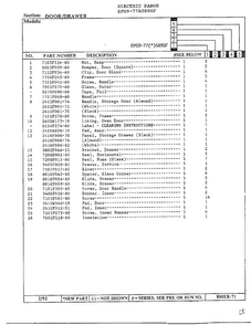 Door/drawer Page 2 Diagram and Parts List for EPG9-77(*)589GF  Hardwick Range