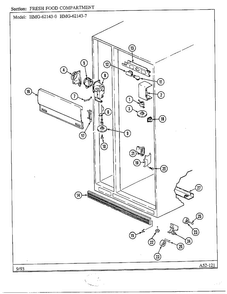 Fresh Food Compartment Diagram and Parts List for 62143-0A  Admiral Refrigerator
