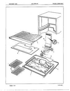 Freezer Compartment Diagram and Parts List for 18060A  Admiral Refrigerator
