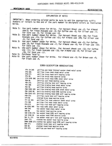 Explanation Of Notes Diagram and Parts List for 40118-OA  Admiral Freezer