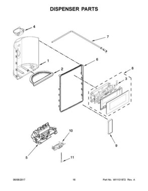 09 - Dispenser Parts Diagram and Parts List for MSS26C6MEZ00  Maytag Refrigerator