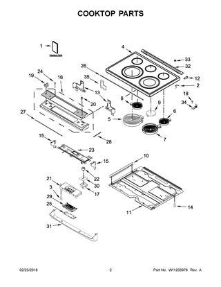 Cooktop Parts Diagram and Parts List for MES8800FZ2  Maytag Range