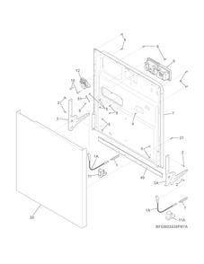 Door Diagram and Parts List for CDB900NB6B  Crosley Dishwasher