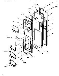 Freezer Door Diagram and Parts List for SRDE520SBW-P1183102WW  Amana Refrigerator