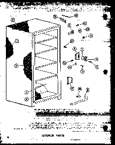Interior Parts Diagram and Parts List for UC22 P60345-74W Amana Freezer
