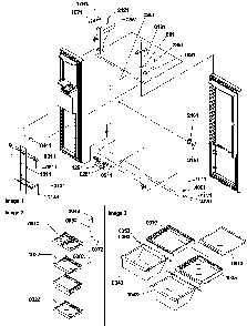 Refrigerator/freezer Lights And Hinges Diagram and Parts List for SRD528VW-P1320402WW  Amana Refrigerator