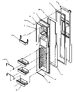 Freezer Door Diagram and Parts List for SPD25AW-P1162435WW  Amana Refrigerator