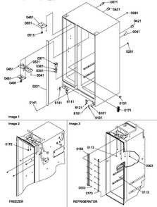 Cabinet Parts Diagram and Parts List for SCD22TBL-P1303515WL  Amana Refrigerator