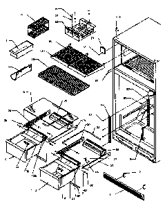Cabinet Shelving Diagram and Parts List for TS18R2G-P1181803WG  Amana Refrigerator