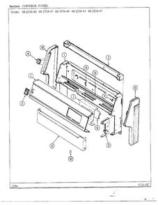 Control Panel Diagram and Parts List for 68-2534-40  Magic Chef Range
