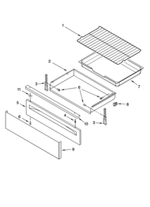 Drawer & Broiler Parts Diagram and Parts List for AGR6011VDS0  Amana Range