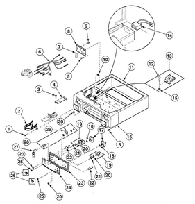 Control Panel Diagram and Parts List for SSG109WF  Speed Queen Dryer