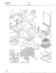 Body Diagram and Parts List for 486640A  Admiral Range