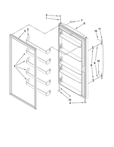 Door Parts Diagram and Parts List for AQF1613TEW04  Amana Freezer