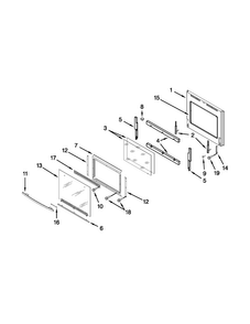 Oven Door Parts Diagram and Parts List for JMW2427WS01  Jenn-Air Microwave