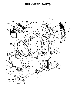 Bulkhead parts Diagram and Parts List for MED7230HC1  Maytag Dryer