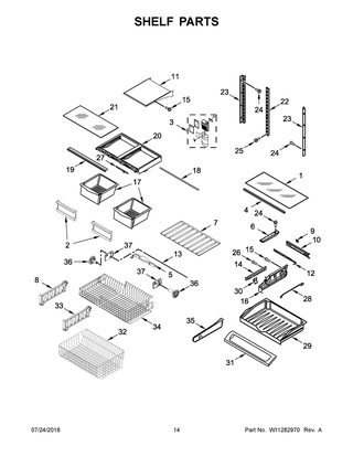Shelf Parts Diagram and Parts List for MFC2062FEZ02  Maytag Refrigerator