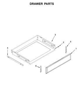 Drawer Parts Diagram and Parts List for YMER8800FW0  Maytag Range
