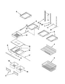 Shelf Parts Diagram and Parts List for MBR1953XES2  Maytag Refrigerator