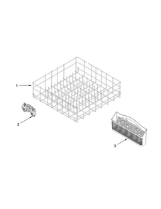 Lower Rack Parts Diagram and Parts List for MDB4709PAB4  Maytag Dishwasher