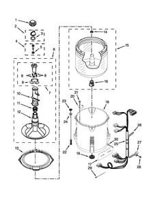 Basket And Tub Parts Diagram and Parts List for 4KMVWC100BQ0  Maytag Washer
