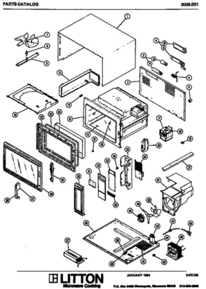 01 - Page 1 Diagram and Parts List for 2036001  Litton Microwave