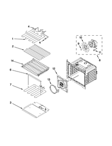 Internal Oven Parts Diagram and Parts List for MEW9527AS01  Maytag Wall Oven
