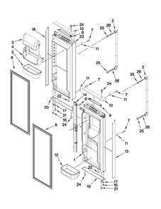 Refrigerator Door Parts Diagram and Parts List for JFC2089WTB4  Jenn-Air Refrigerator
