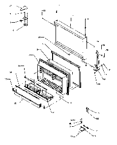 Freezer Door Assembly Diagram and Parts List for TR22S4-P1196201WL  Amana Refrigerator