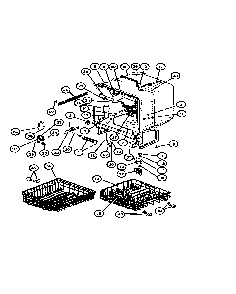 Tub Assy Diagram and Parts List for DUS200W-P1139728NW  Caloric Dishwasher