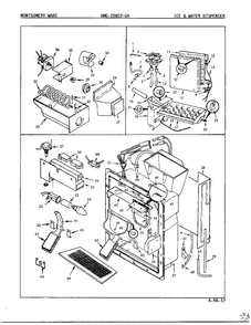 Ice And Water Dispenser Diagram and Parts List for 22802-A  Admiral Refrigerator