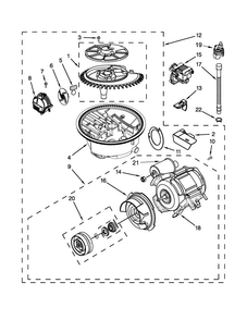 Pump And Motor Parts Diagram and Parts List for MDB6769PAW4  Maytag Dishwasher