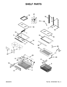 Shelf Parts Diagram and Parts List for MBF2258FEW00  Maytag Refrigerator