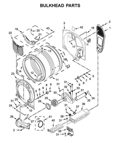 Bulkhead Parts Diagram and Parts List for MED6630HW0  Maytag Dryer