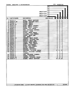 Shelves And Accessories Page 2 Diagram and Parts List for 671840  Admiral Refrigerator