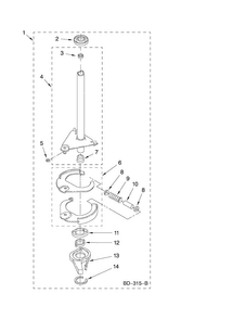 Brake And Drive Tube Parts Diagram and Parts List for ATW4475VQ1  Admiral Washer