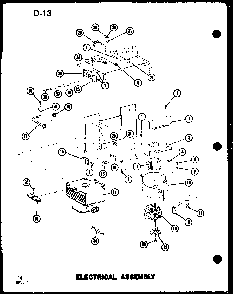 Electrical Assembly Diagram and Parts List for RC-14S P73824-4M Amana Microwave