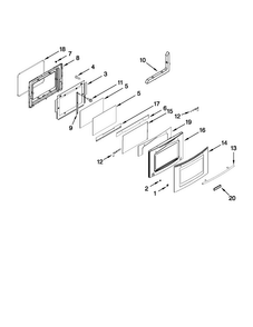Door Parts Diagram and Parts List for JDS8850CDB01  Jenn-Air Range