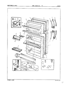 Doors Diagram and Parts List for 21594C  Admiral Refrigerator