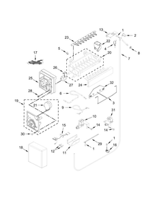 Ice Maker Parts Diagram and Parts List for JF42NXFXDE00  Jenn-Air Refrigerator