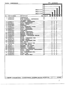 Compressor Page 2 Diagram and Parts List for HMG211770  Admiral Refrigerator