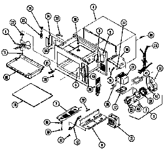 Base & Cavity Diagram and Parts List for DM5H-3  Maytag Microwave