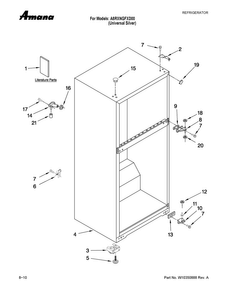 Cabinet Parts Diagram and Parts List for A8RXNGFXD00  Amana Refrigerator