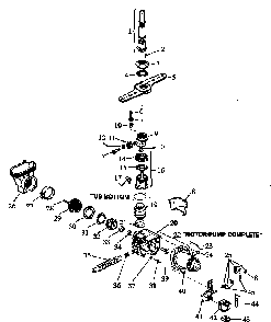 Motor/pump Diagram and Parts List for DUS600B,WW P1173817W Caloric Dishwasher